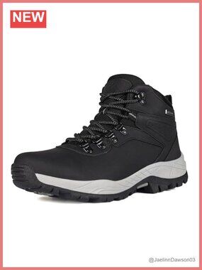 Women's Waterproof Faux Leather Hiking Boots Lightweight Slip Resistant Lace Up